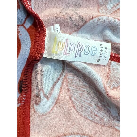 LuLaRoe Pelicans All Over Red ,Gray, Black Sueded Jersey Knit Leggings One Size - Picture 7 of 8